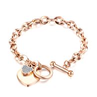 Armband 'Glittering Heart' Rosegold 