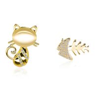 Ohrringe 'Greedy Cat' Gold
