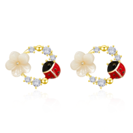 Ohrringe 'Lady Red' Gold