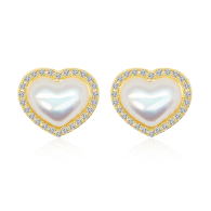 Ohrringe 'Heart of Pearl' Gold