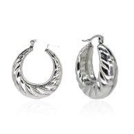 Ohrringe 'Rippled Circle' Silber 