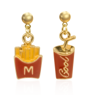 Ohrringe 'Fries & Coke' Gold