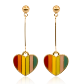 Ohrringe 'Rainbow Love' long Gold